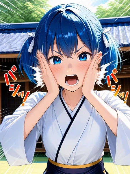 頬を叩く 気合い