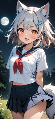 制服を着た狼少女