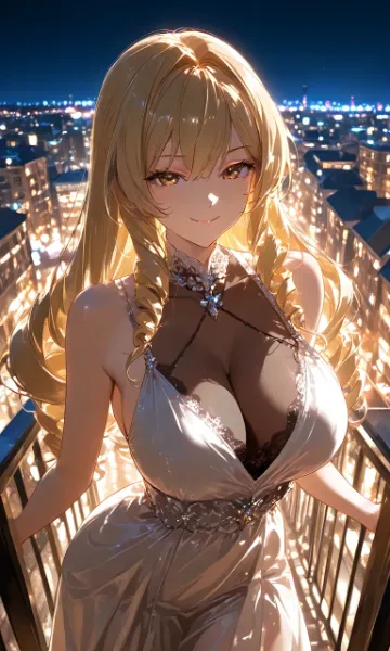 夜のバルコニー