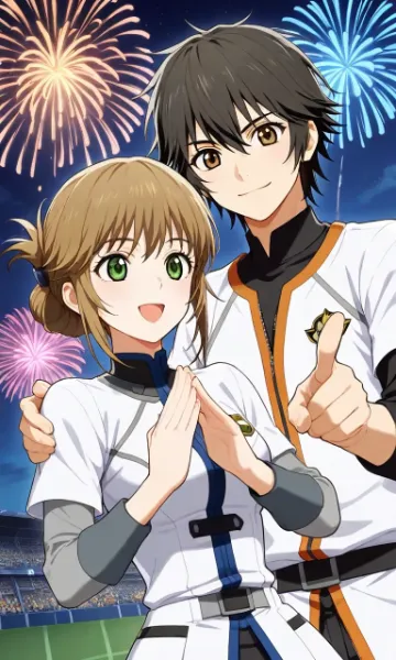 花火輝く勝利の瞬間