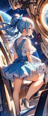 SFファンタジーな青髪お姫様