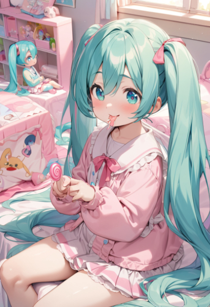 キャンディーを舐める女の子