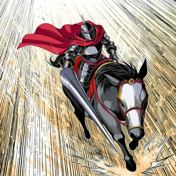 紅マントの黒騎士の疾走