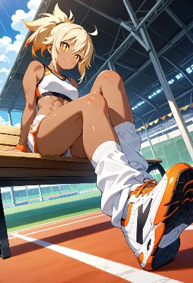 金髪ポニーテール