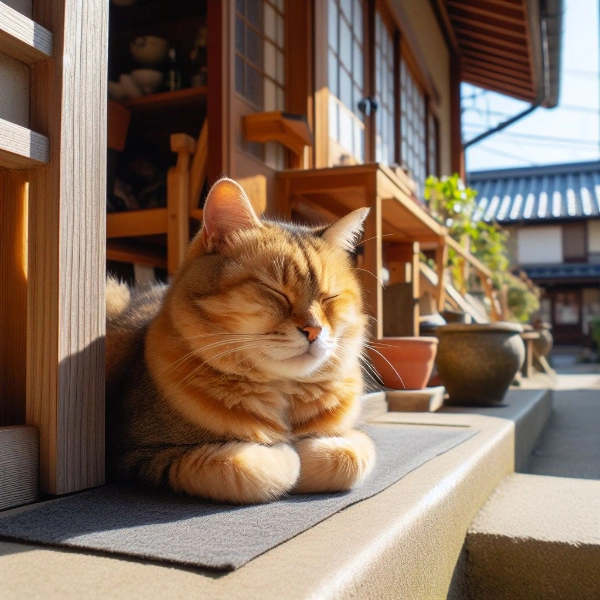 香箱座り