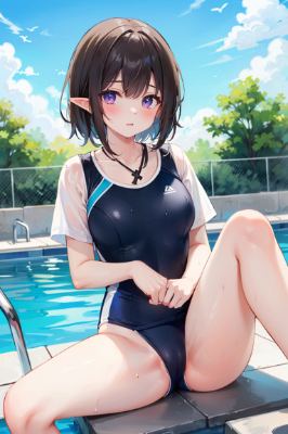 風邪で水泳できない少女