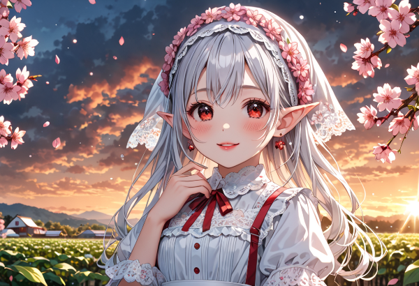 桜舞う夕暮れのエルフの約束