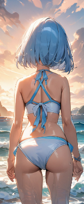 夕焼けと背中