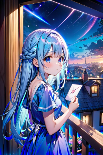 夜桜と悩める少女