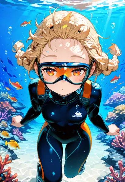 「（この海の下がこんなにも綺麗だったなんて･･･！）」