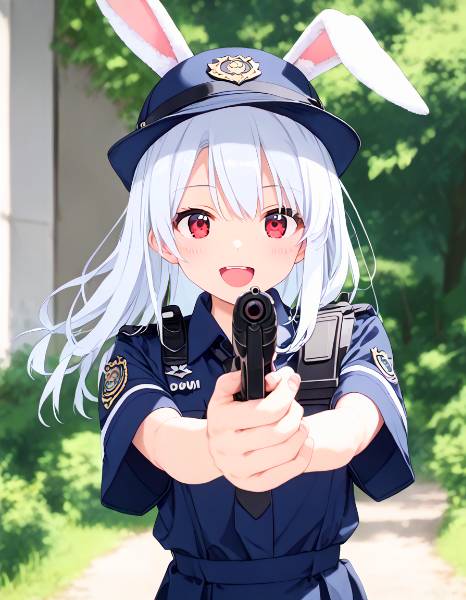 1日警察官の白うさちゃん！