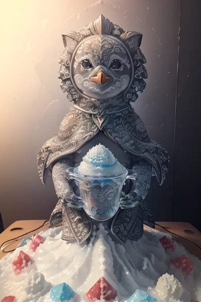 かき氷アート：凍結の批判