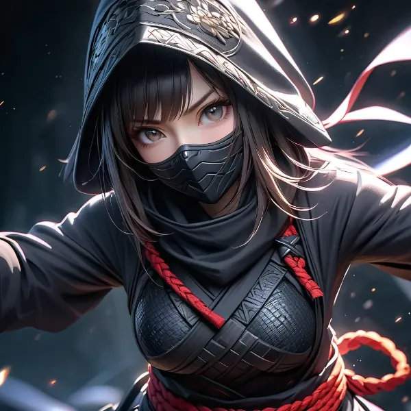 闇に輝く忍者少女