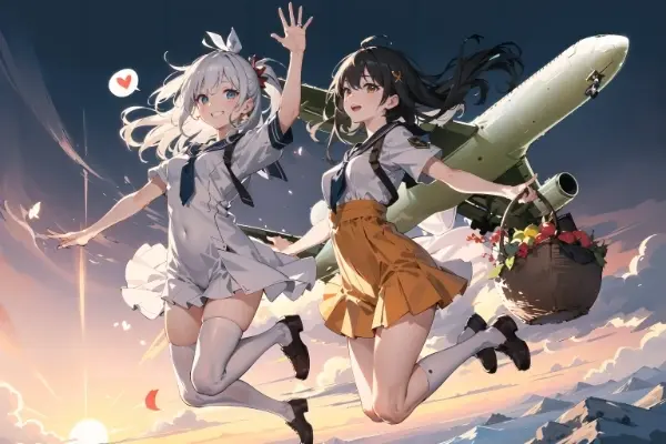 懲りずに、朝日の中、果物セットを持ち、ウキウキしながら、飛行機から飛び降りてみた