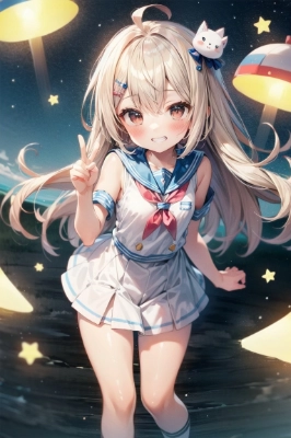 UFO照明と自撮り少女