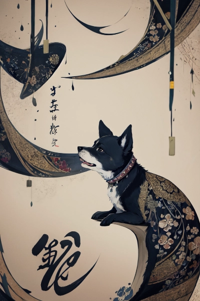 犬とカリグラフィー