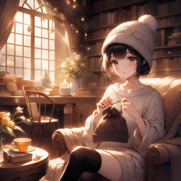 田中先生と桜子さん・ニット帽