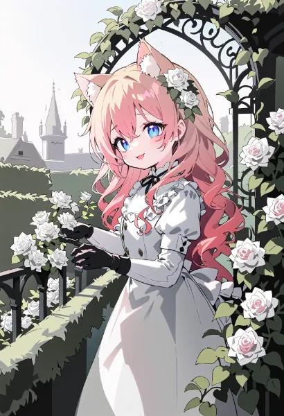 白バラの髪飾り