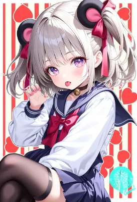 ハート満載の少女