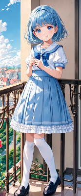 登校前の青髪さん