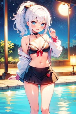 ナイトプールの少女