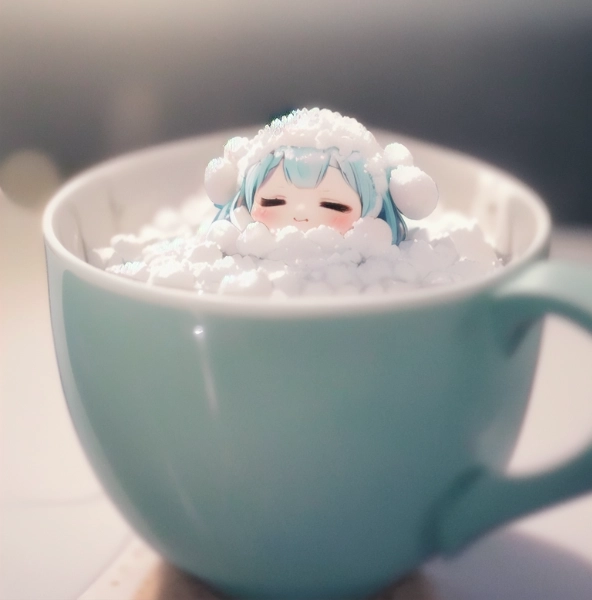 カップの泡風呂