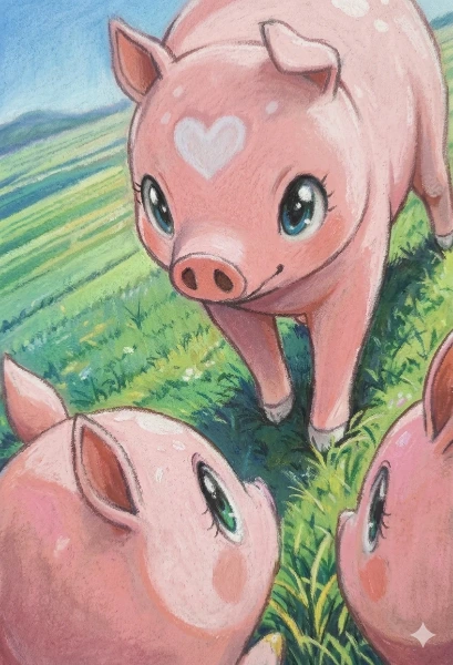 豚・ブタ・ぶた・パステル