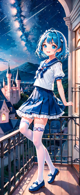夜のバルコニー