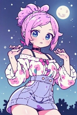 満月の夜のかわいい子