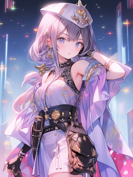 No.649 投稿作品4MIX ムーンライトシティ✕未来都市のメタリックガール✕ローズプリンセス✕カウガール