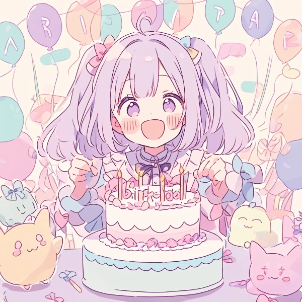 ハッピーバースデー落書き風