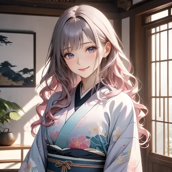 浴衣の優しい微笑み