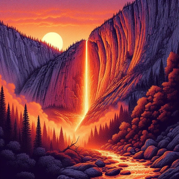 ヨセミテ国立公園の炎の滝