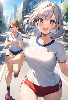 ブルマでジョギング