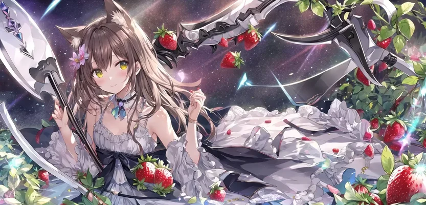 ネコミミ🍓大鎌ドレス