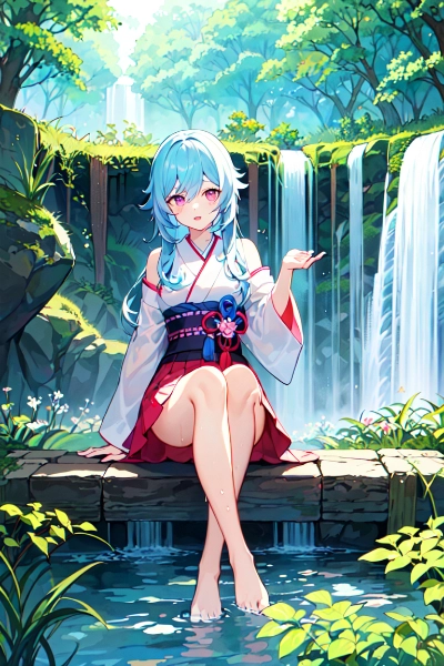 涼んでる巫女様