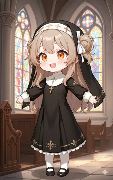 ツーサイドアップのシスターちゃん