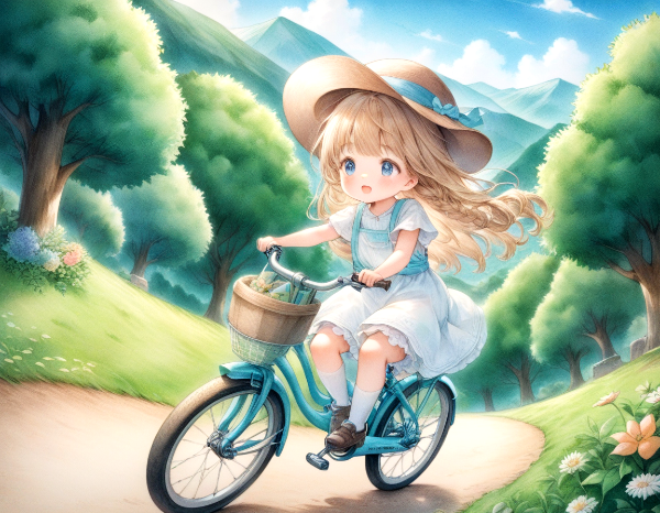 黒髪＆ブロンド・サイクリング