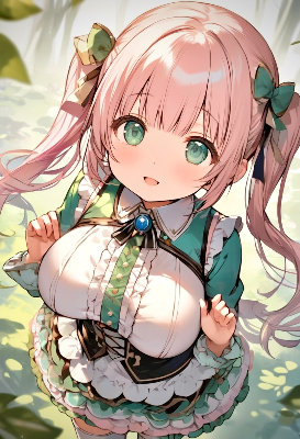 緑目のロリ巨乳ちゃん