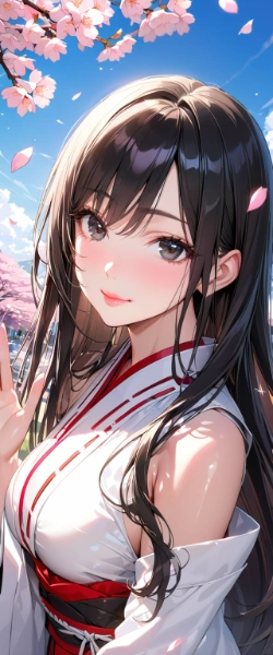 cherry blossom petals are falling