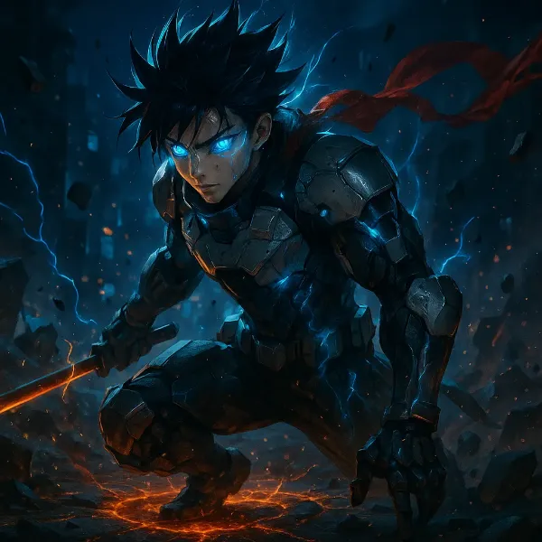 電撃の剣士、崩壊都市の守護者