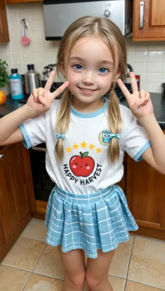 ダサカワTシャツとシンプルスカートのコーデ