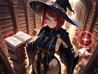 魔導図書館で輝く赤き魔術