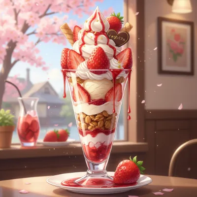 桜舞うカフェの甘い誘惑