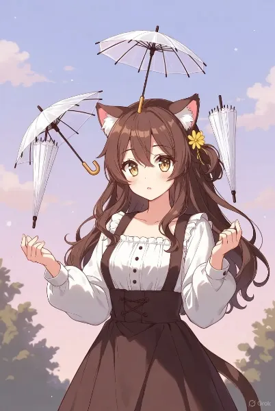 折りたたみ傘でジャグリングする系少女