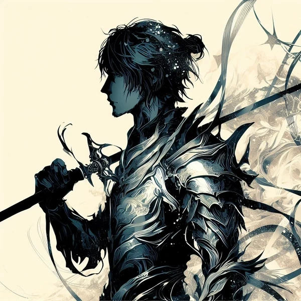 冬の黒衣の騎士(pixiv再掲➕新描き2枚)