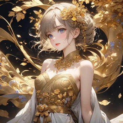 黄金の葉に包まれた乙女