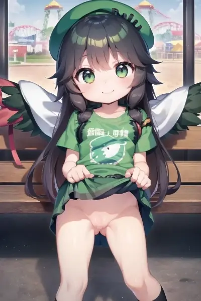 遊園地でチラ見せのーぱんロリうにゅほ