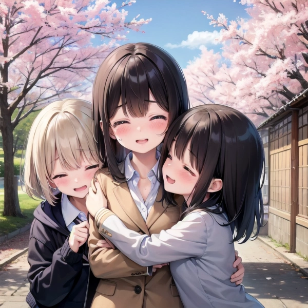 生徒「先生、今までありがとう！」先生「これからも頑張りなさい」