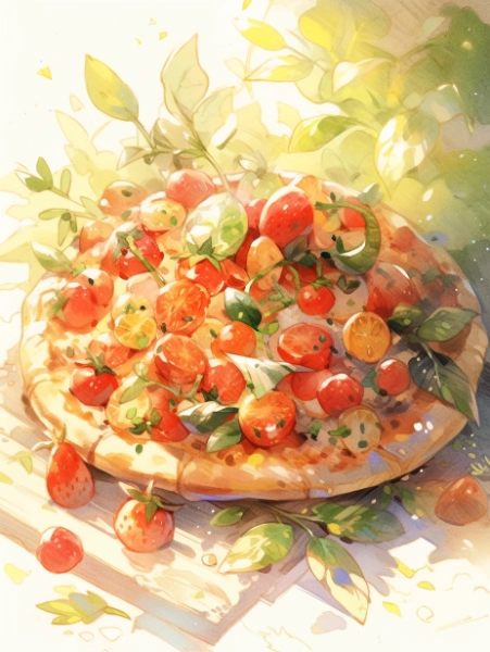 水彩ピザ